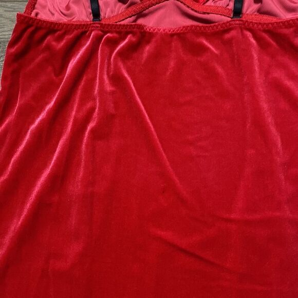 Linea Donatella Red Baby Doll Velour Christmas Slip  Dress Size XL - Picture 11 of 12
